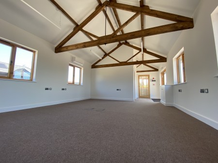 Bright main office interior.